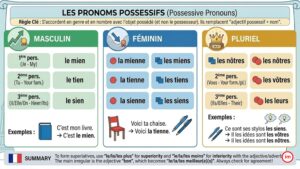 Les pronoms possessifs en français